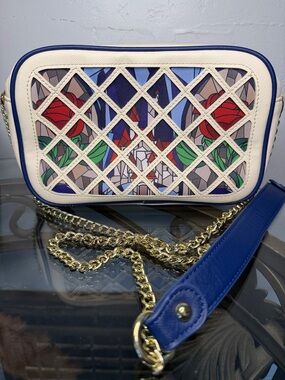 Loungefly Disney Beauty and the Beast Laser-Cut Stained Glass Crossbody Bag